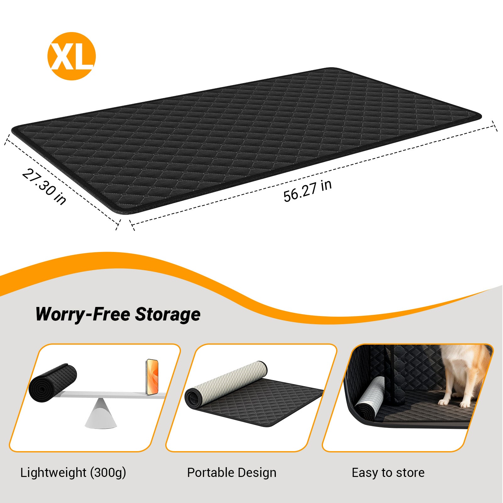 DM2 Grab & Go Dog Bed Mat for Car, Pet Bed Mat for Backseat, Sofa, Bed