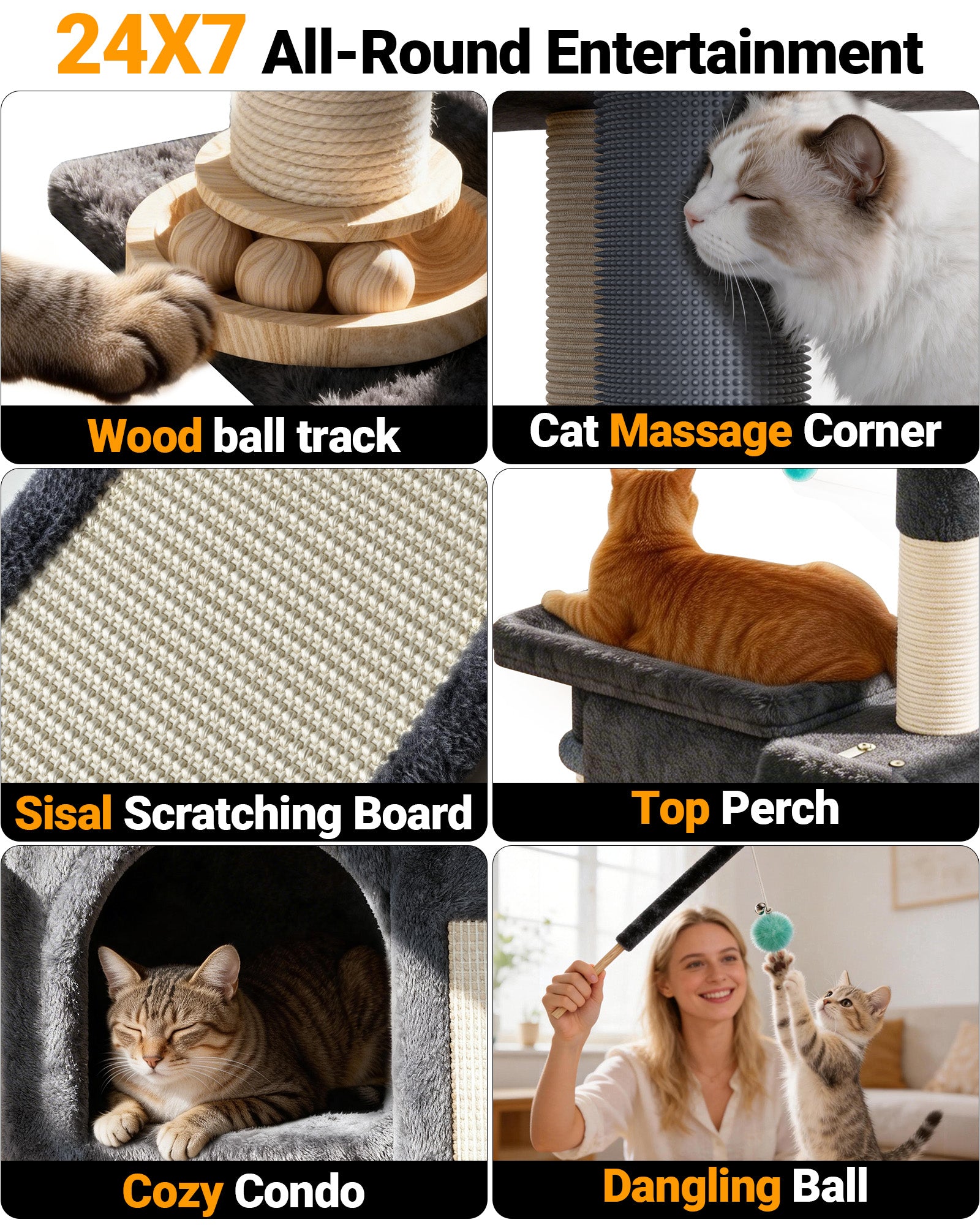 【All-Round Playhouse】CT25 Small Cat Tree Tower with Multiple Fun