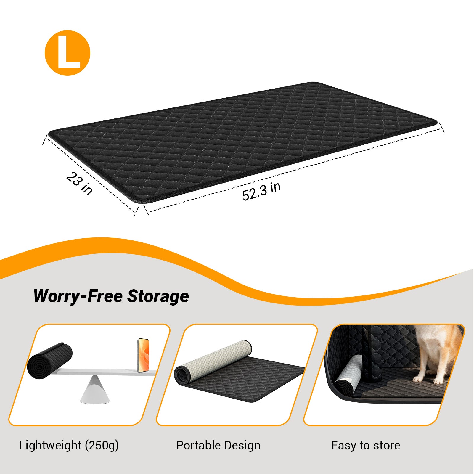 DM2 Grab & Go Dog Bed Mat for Car, Pet Bed Mat for Backseat, Sofa, Bed