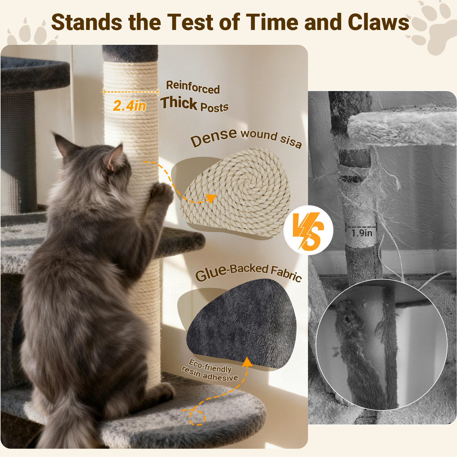 CT26 Heavy Duty Cat Tree Tower for Cats Fits Kittens to XL Maine Coons