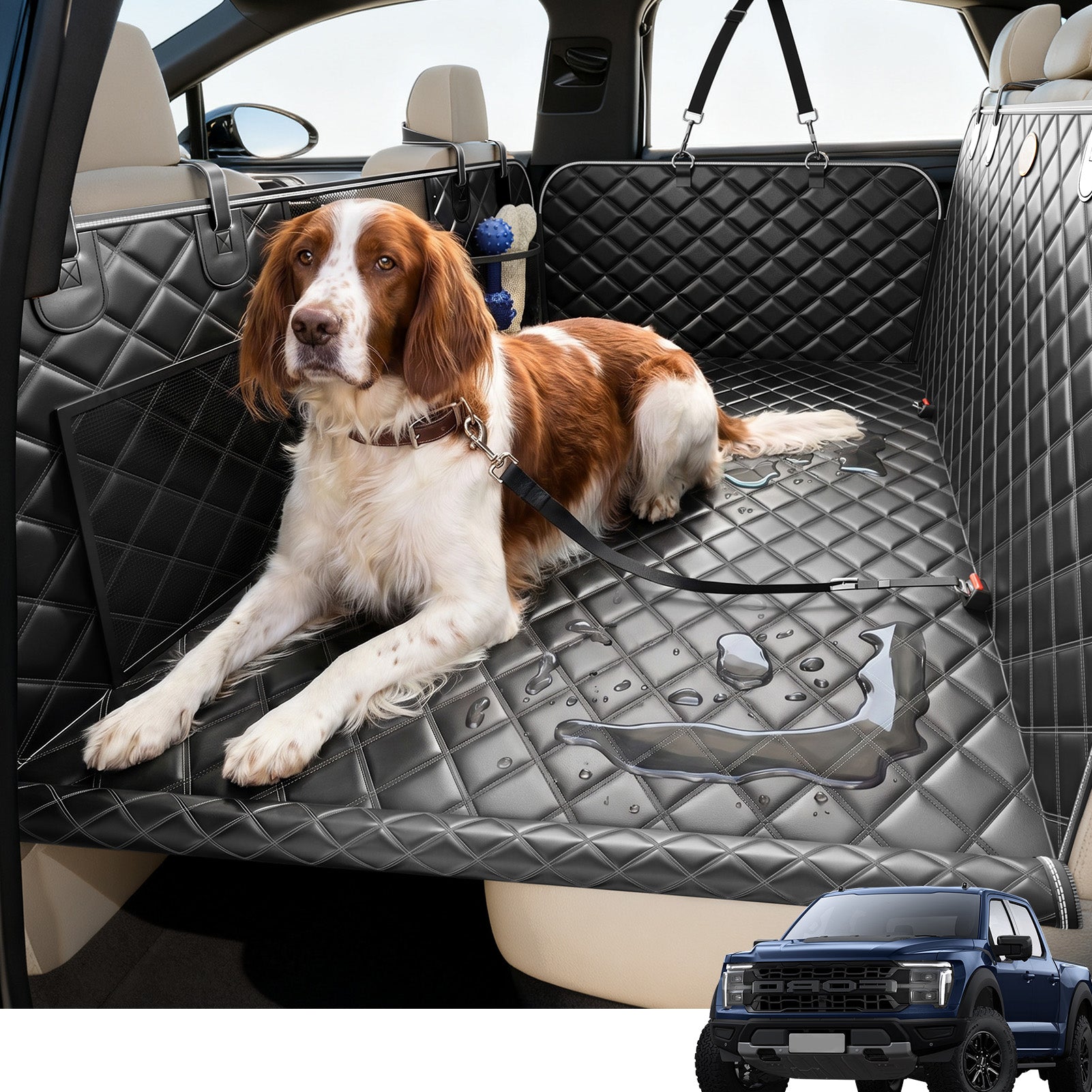 SC8 Car Back Seat Extender for Dogs, Hard Bottom But Soft Touch