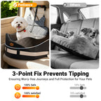 DB16 Dog Car Seat for Small Medium Dogs, Safety Design 3-Point Fixed Pet Travel Seat
