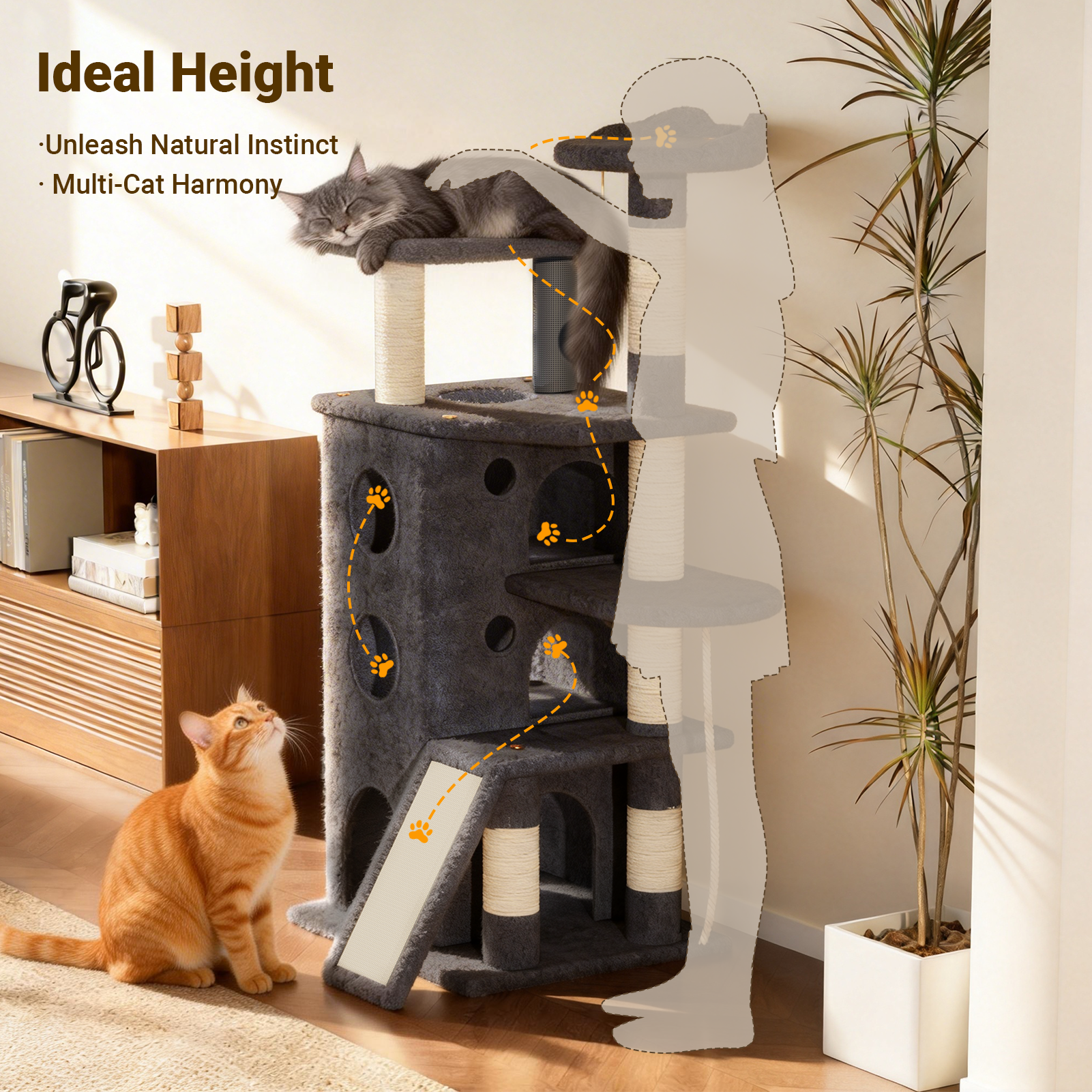 CT26 Heavy Duty Cat Tree Tower for Cats Fits Kittens to XL Maine Coons