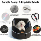 DB16 Dog Car Seat for Small Medium Dogs, Safety Design 3-Point Fixed Pet Travel Seat