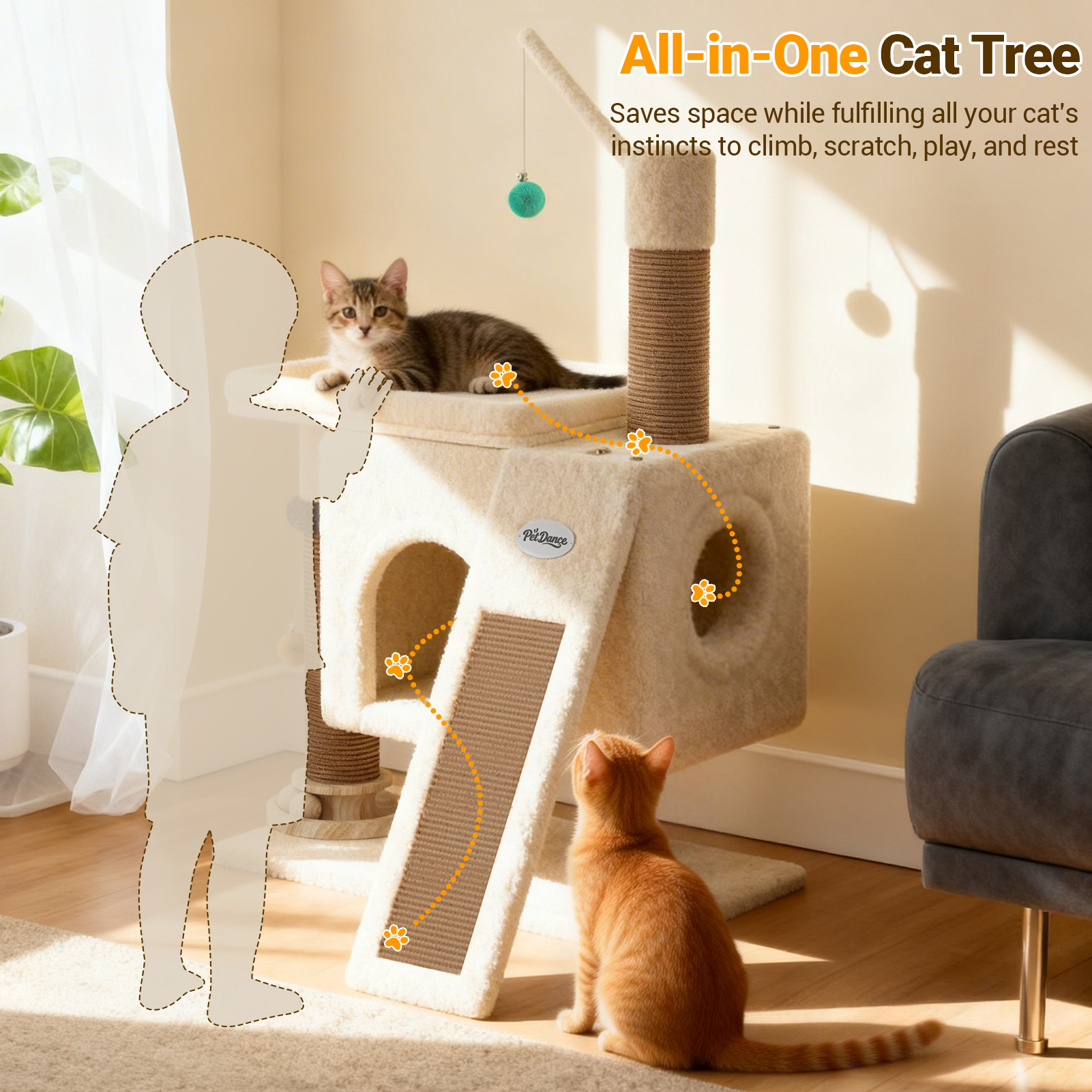 CT25 Cat Tree with Scratching Post