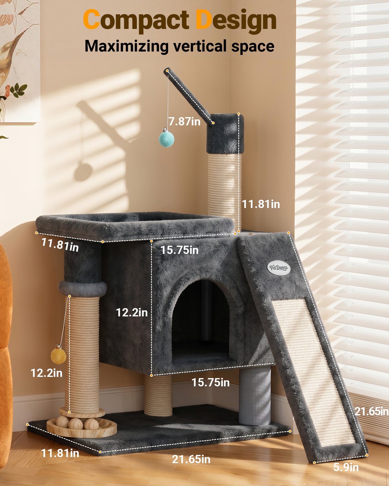 【All-Round Playhouse】CT25 Small Cat Tree Tower with Multiple Fun