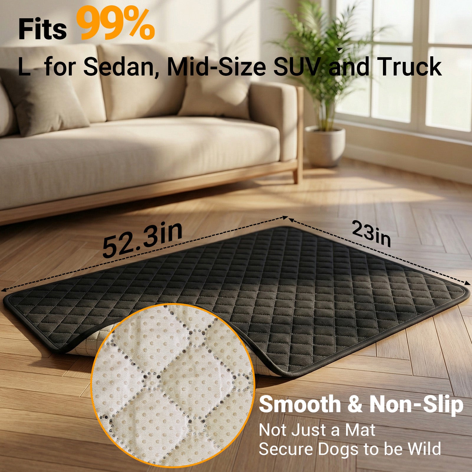 DM2 Grab & Go Dog Bed Mat for Car, Pet Bed Mat for Backseat, Sofa, Bed
