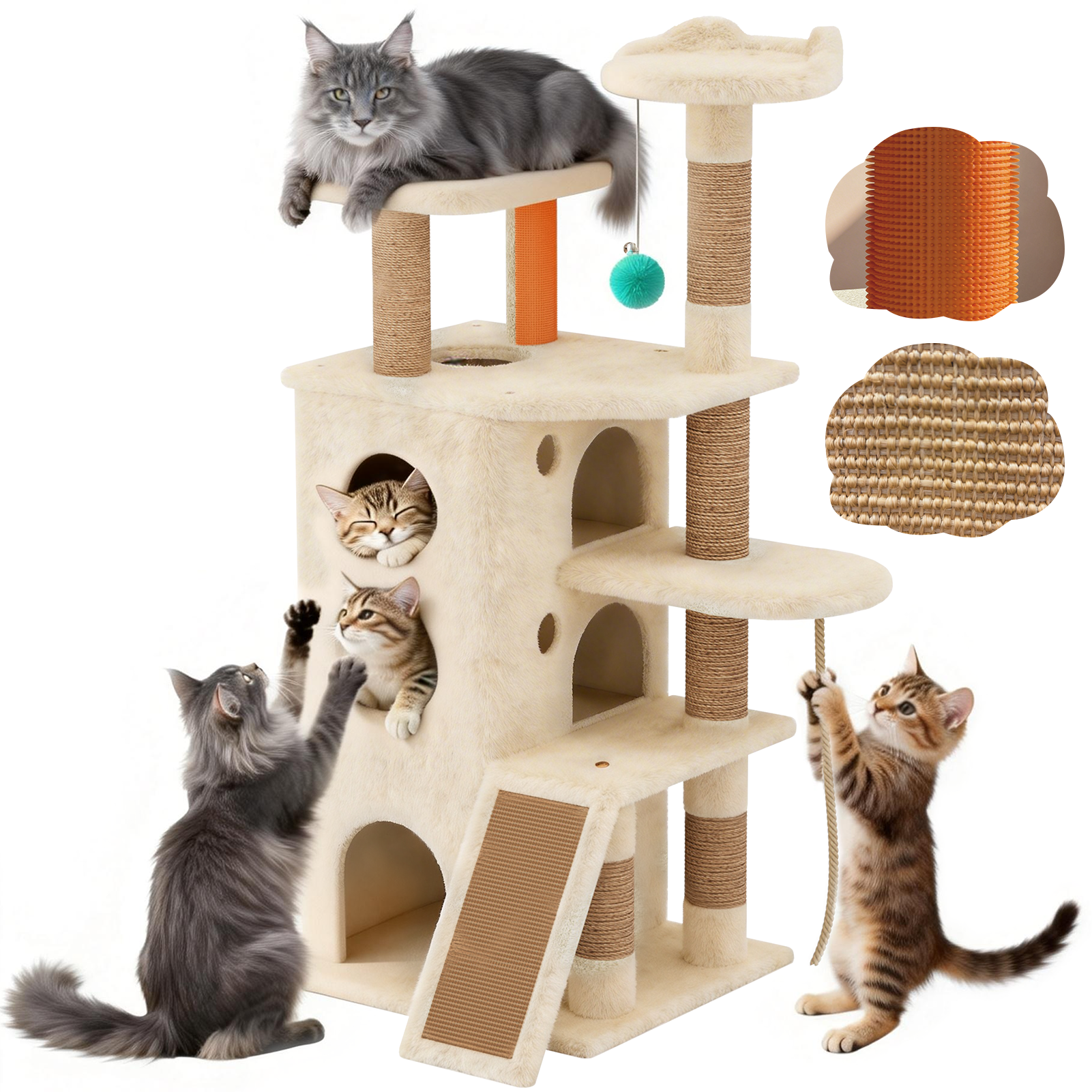 CT26 Heavy Duty Cat Tree Tower for Cats Fits Kittens to XL Maine Coons