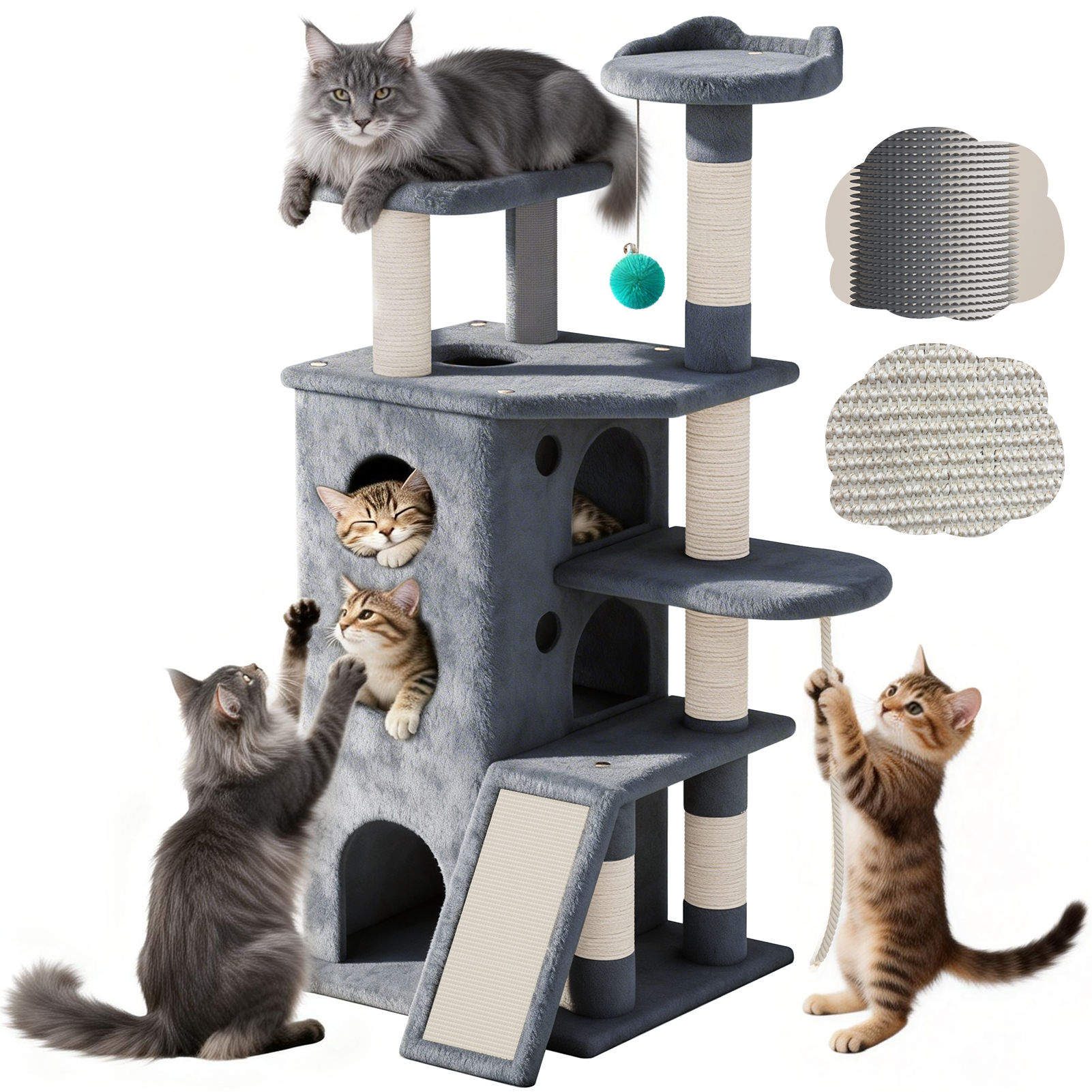 CT26 Heavy Duty Cat Tree Tower for Cats Fits Kittens to XL Maine Coons