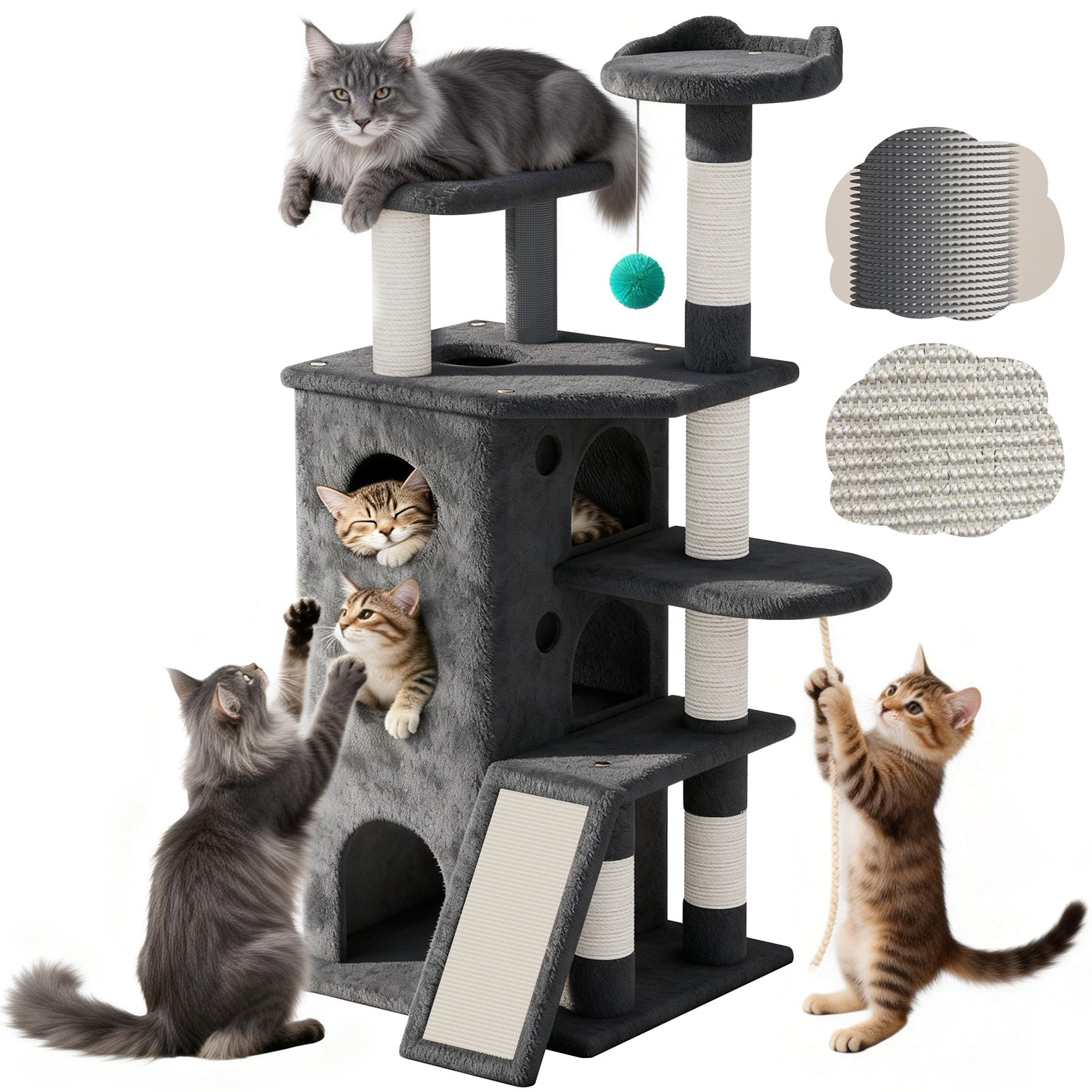 CT26 Heavy Duty Cat Tree Tower for Cats Fits Kittens to XL Maine Coons